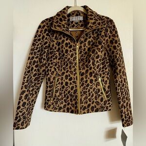 Leopard Print Moto Jacket NWT